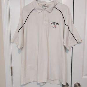 Pittsburgh Steelers NFL Men's XL Polo Shirt Embroidered White (40)